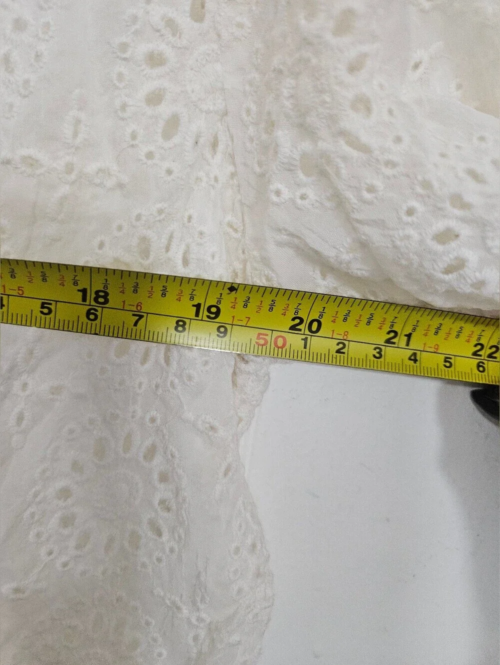 Johnny Was White Eyelet Long Button-Up Dress